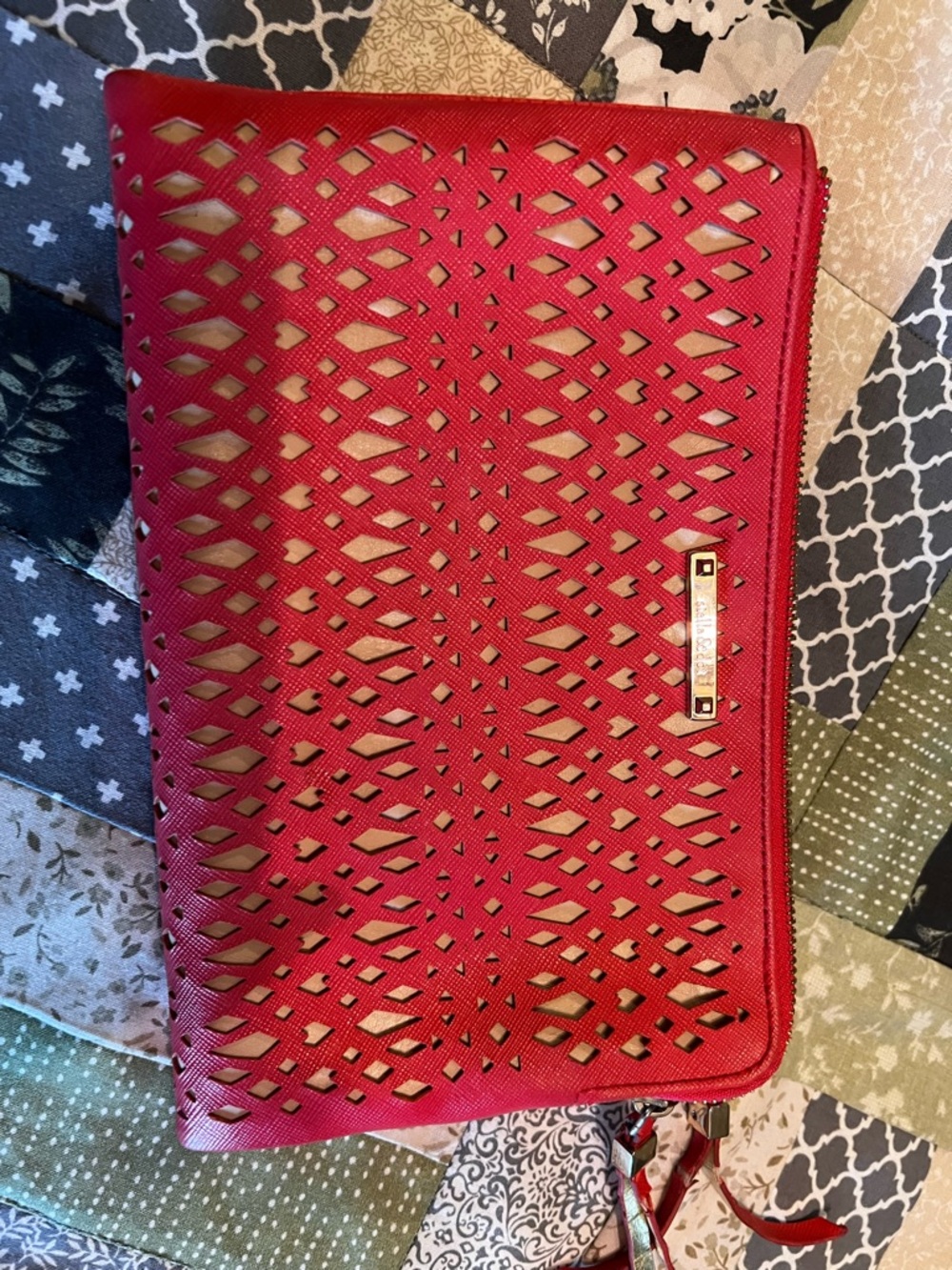 Stella & Dot Women’s burnt orange Laser-Cut Clutch Wallet